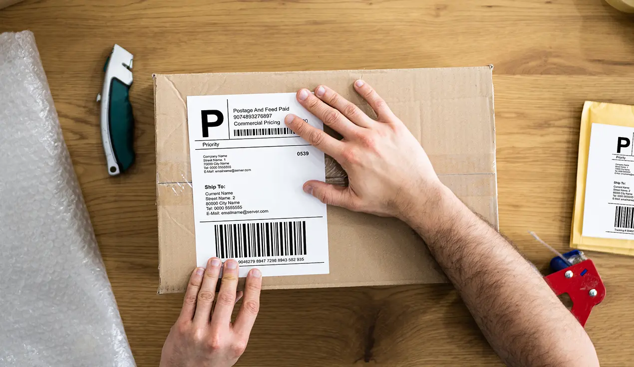Direct thermal logistics & shipping label roll.webp